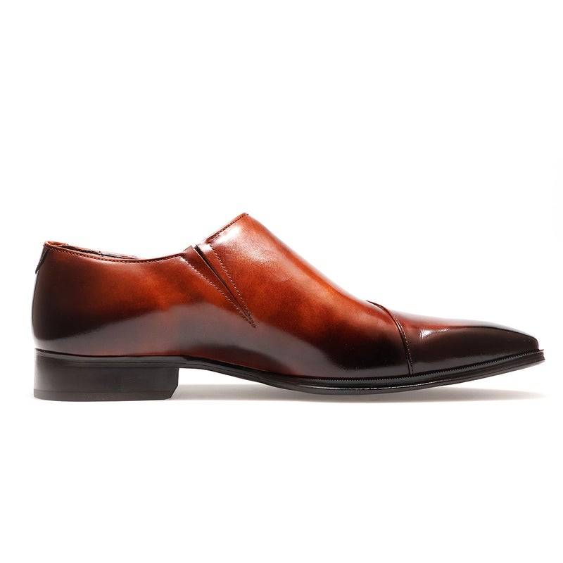 クインクラシコオリジナル 国産ビジネスシューズ サイドレース エラスティック 25005 br2