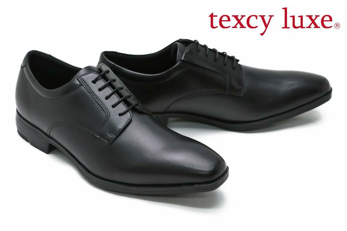 ✨未使用✨ テクシーリュクス ゴアテックス ドレスシューズ 外羽根 レザー 黒 テクシーリュクス / texcy luxe 外羽根ストレートチップ スリッポン TU
