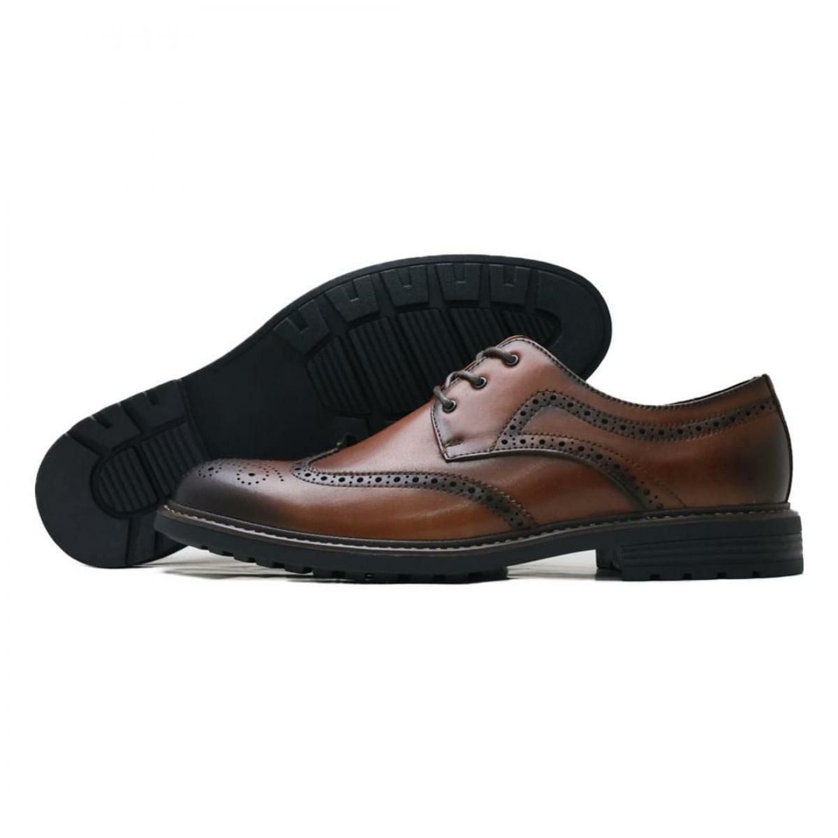 evolushun4pyondunhill ドレス シューズ 41/7 エリニュスクラウン メンズ ドレスシューズ 外羽根ウイングチップ