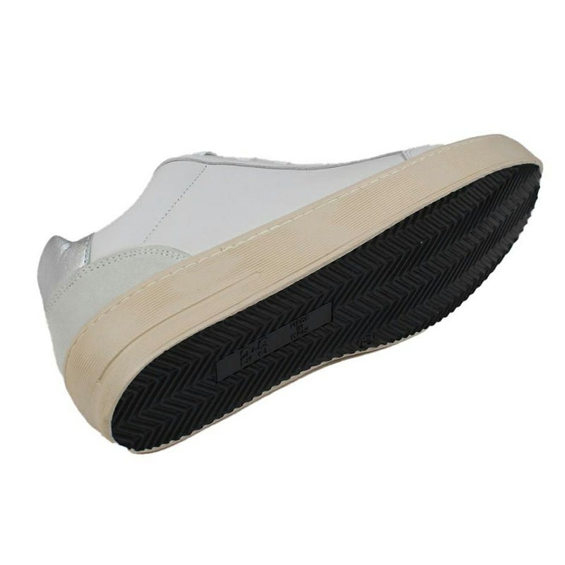 ツースター レディース レザースニーカー ホワイト シルバー 4