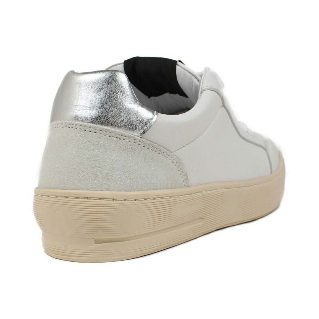 ツースター レディース レザースニーカー ホワイト シルバー 6