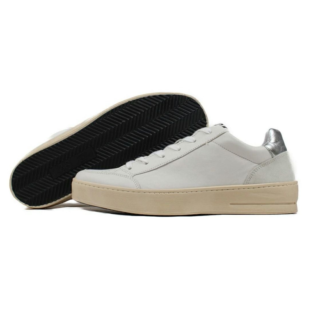 ツースター レディース レザースニーカー ホワイト シルバー 9