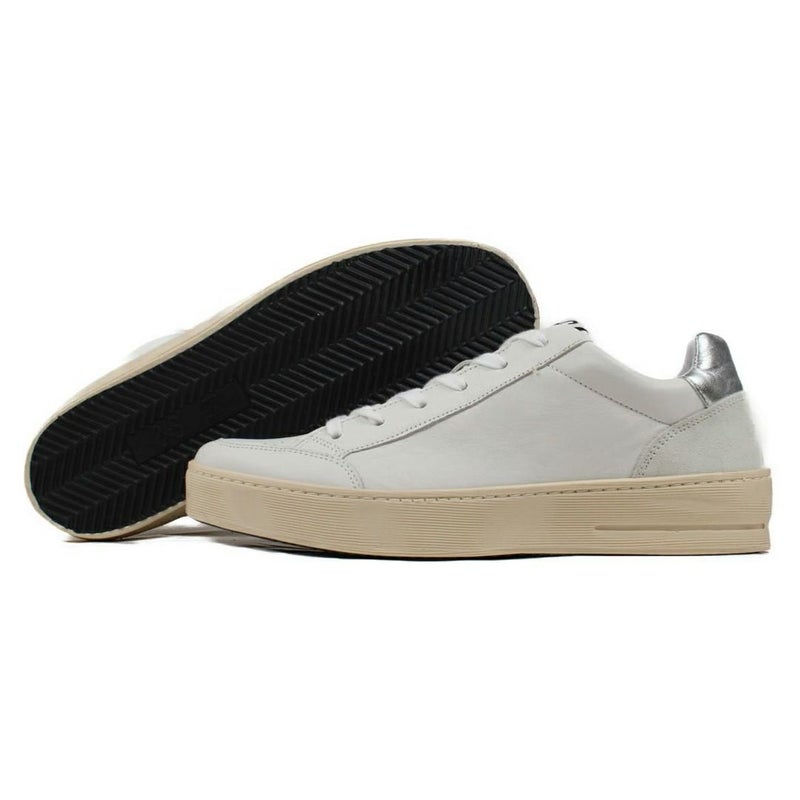 ツースター レディース レザースニーカー ホワイト シルバー 9