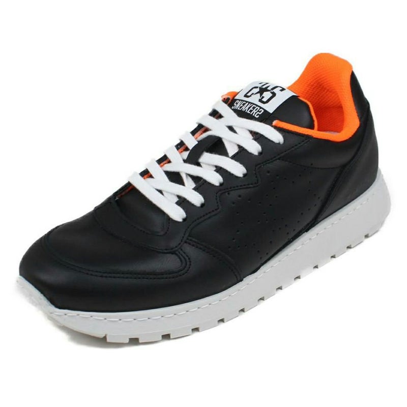 ツースター レディース レザースニーカー ブラック オレンジ 5