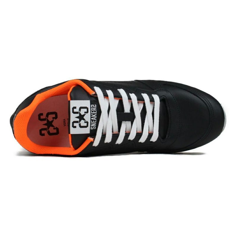 ツースター レディース レザースニーカー ブラック オレンジ 7