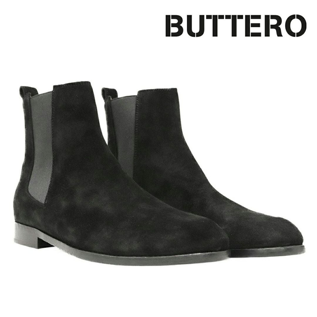 ブッテロ メンズ カジュアルシューズ ブラックスエード