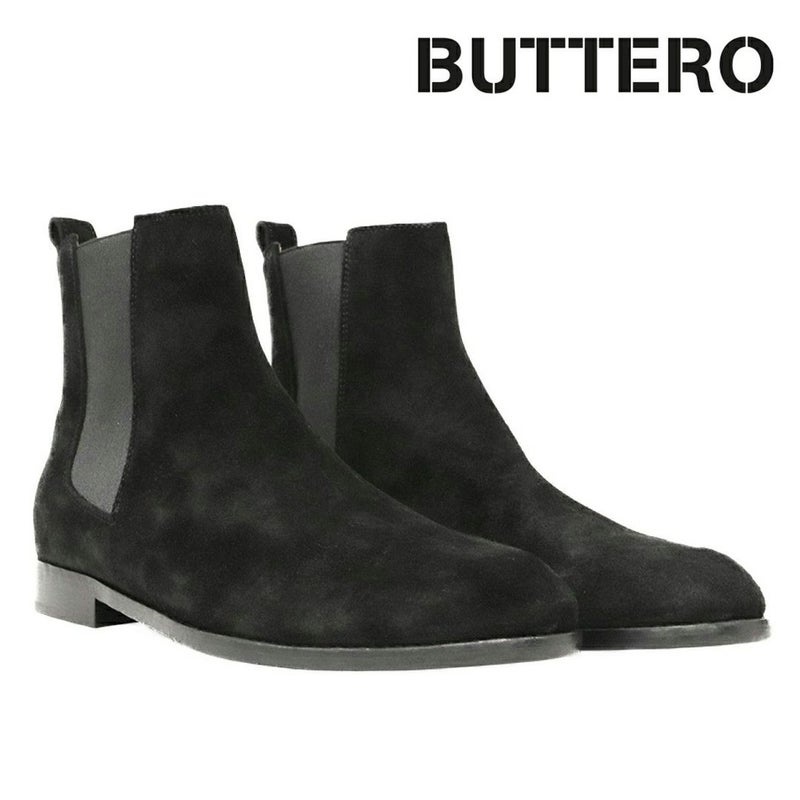 ブッテロ メンズ カジュアルシューズ ブラックスエード