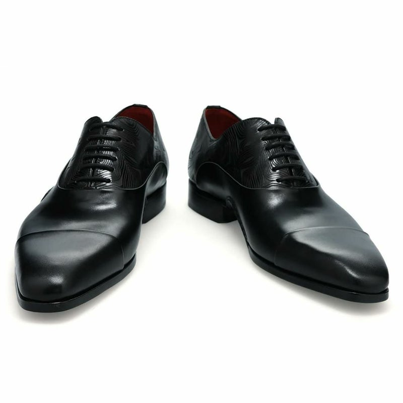 マグナーニ メンズ ドレスシューズ ミクストメディア オックスフォードブラック2