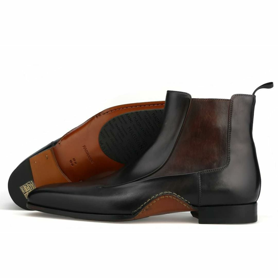 マグナーニレザー ドレスシューズ コニャック サイズ39スペイン製美品 マグナーニ / MAGNANNI チェルシーブーツ スペイン製 Navaro スペイン