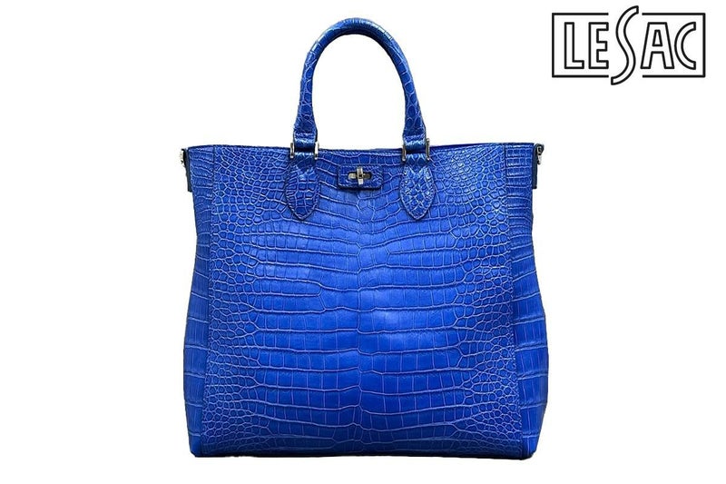 レザック バッグ クロコ トートバッグ ロイヤルブルー 国産(日本製)