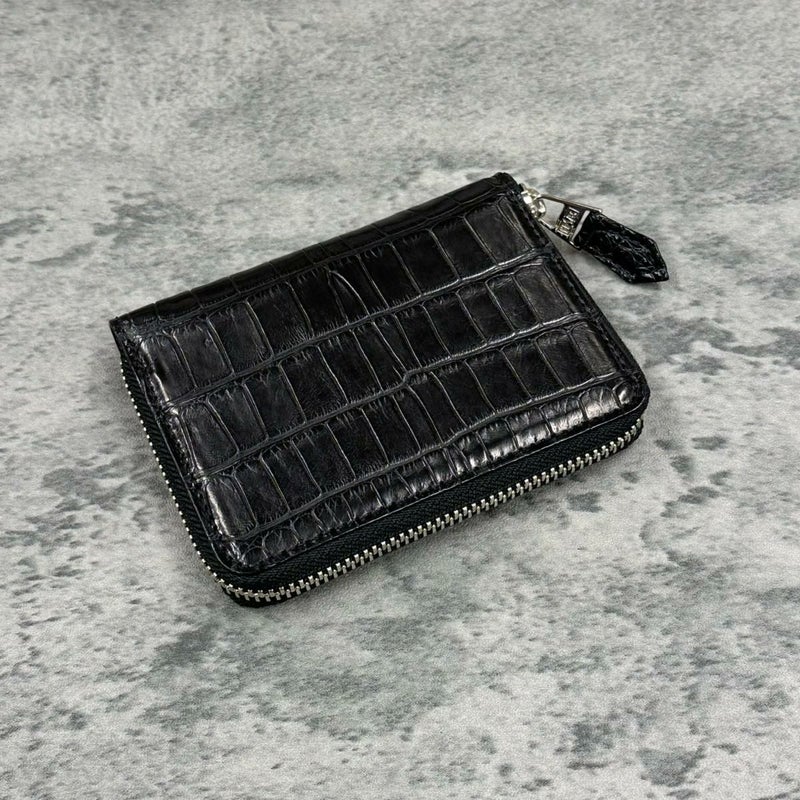 レザック バッグ ワニ革ミドルウォレット ブラック 国産(日本製)2