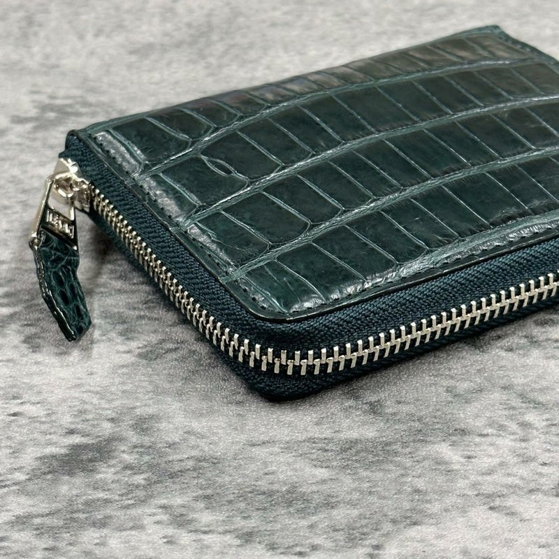 レザック バッグ ワニ革ミドルウォレット グリーン 国産(日本製)5