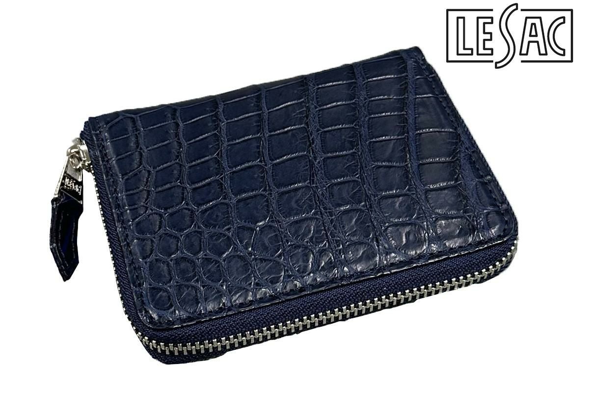 レザック バッグ ワニ革ミドルウォレット インディゴ 国産(日本製) 