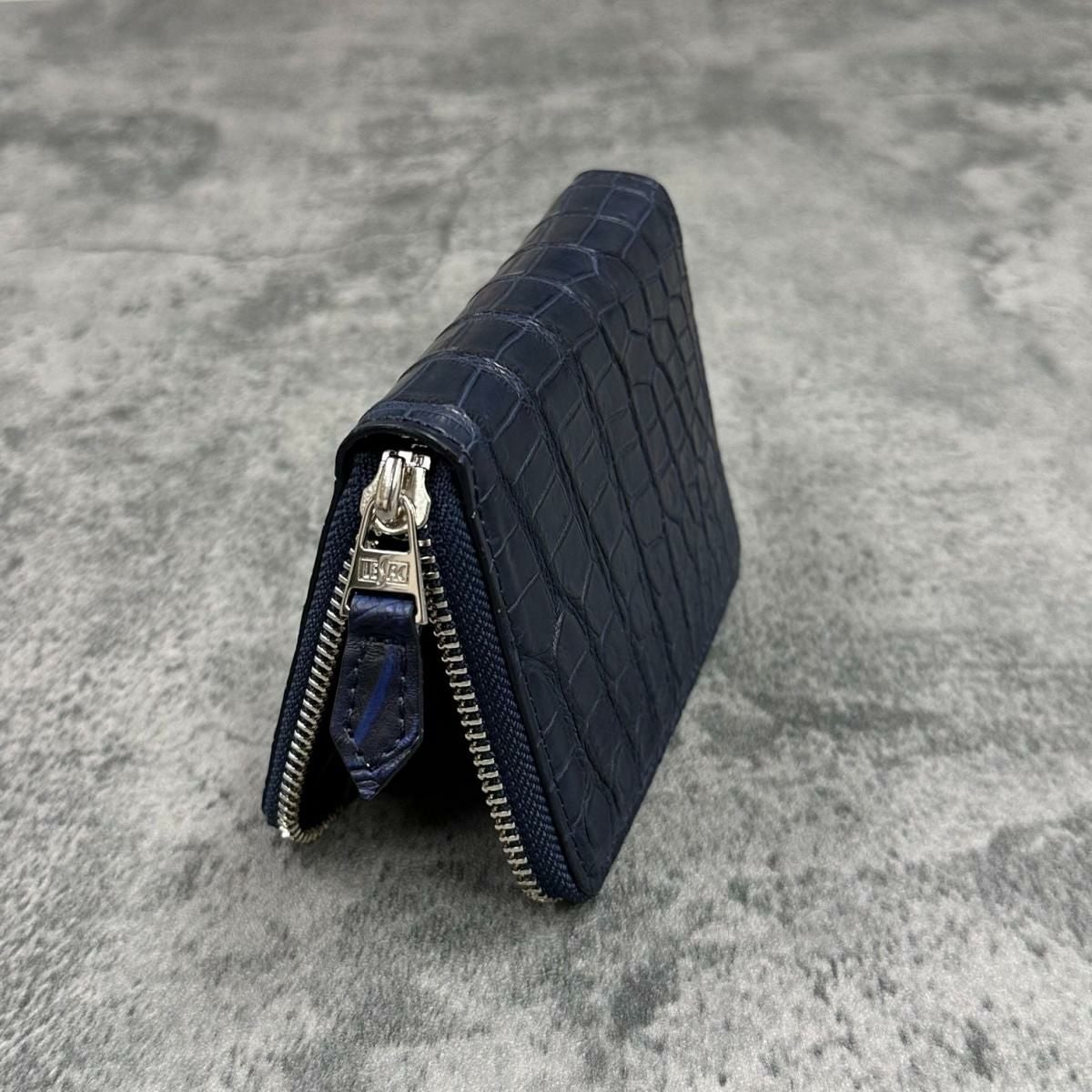 レザック バッグ ワニ革ミドルウォレット インディゴ 国産(日本製) 3