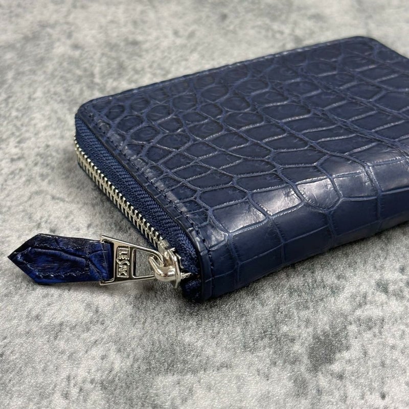 レザック バッグ ワニ革ミドルウォレット インディゴ 国産(日本製) 5
