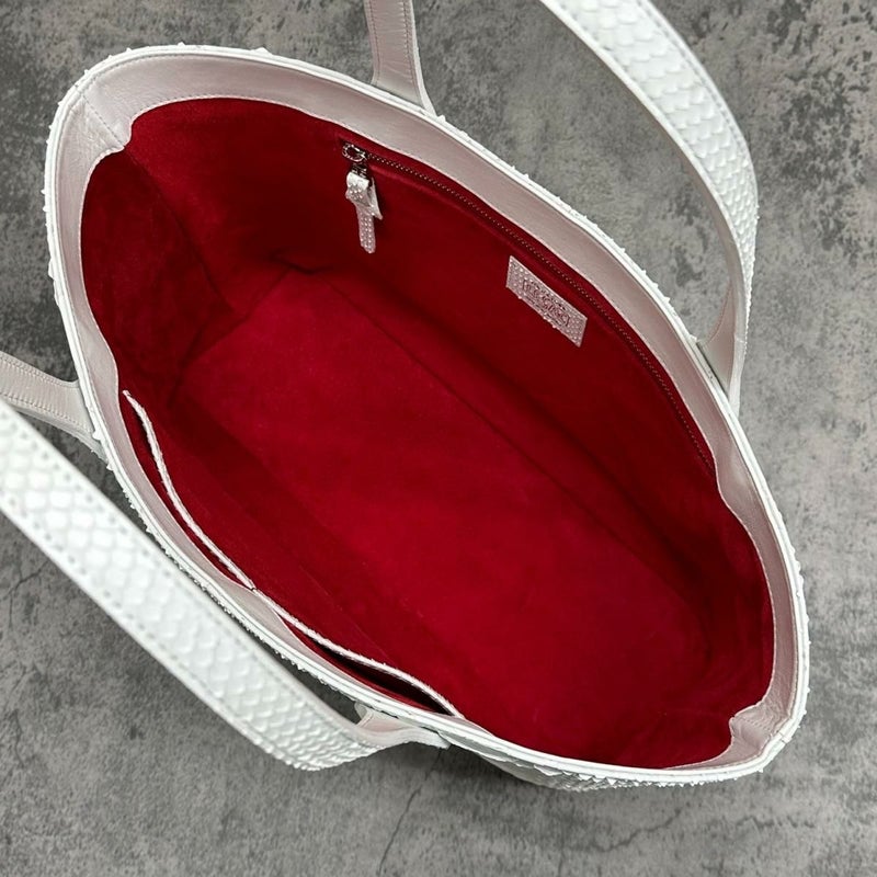 レザック バッグ パイソン トートバッグ ホワイト 国産(日本製)7