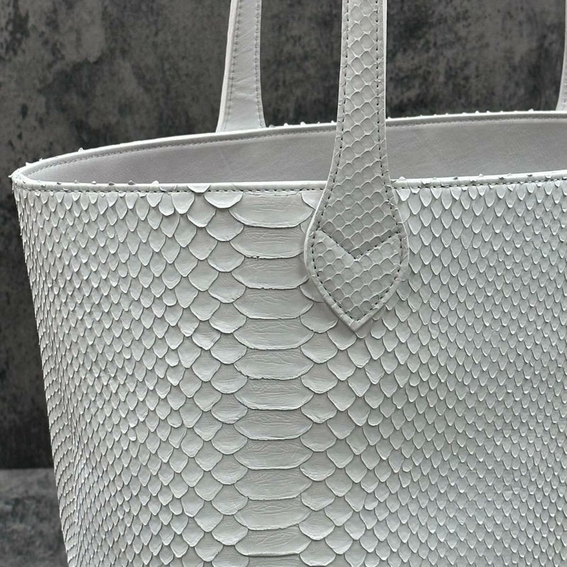 レザック バッグ パイソン トートバッグ ホワイト 国産(日本製)10
