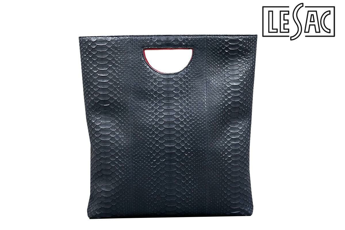 レザック バッグ パイソン トートバッグ ネイビー 国産(日本製) 