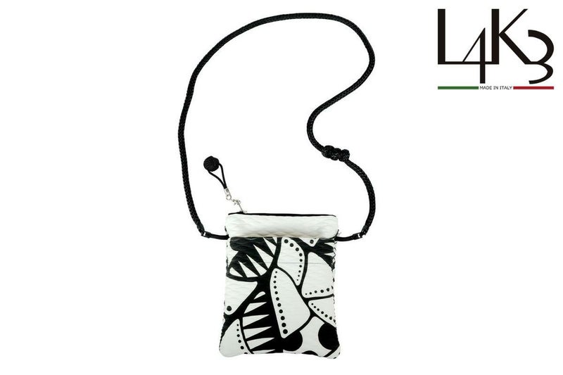 レーク バッグ アレ ドロップ ブラックホワイト イタリア製 L4K3