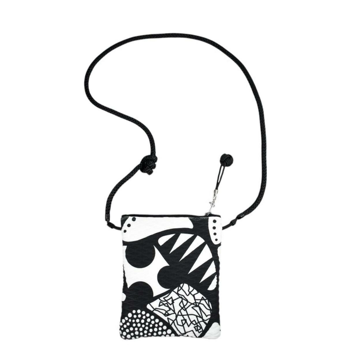 レーク バッグ アレ ドロップ ブラックホワイト イタリア製 L4K3　2