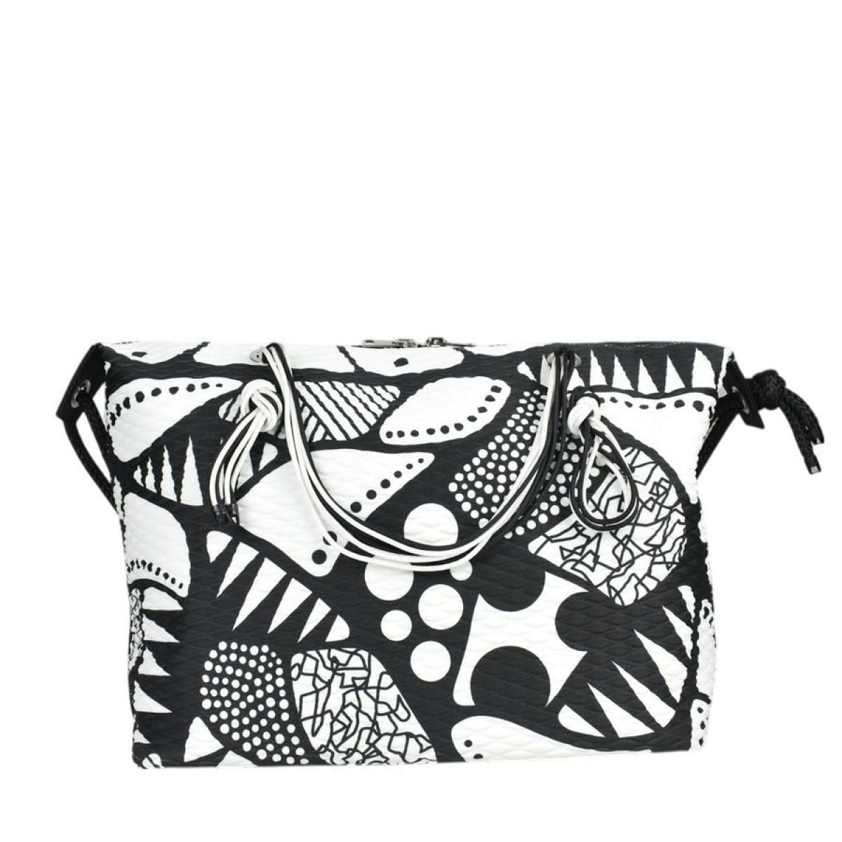 レーク バッグ クイーンレーク ドロップ ブラックホワイト イタリア製 L4K32