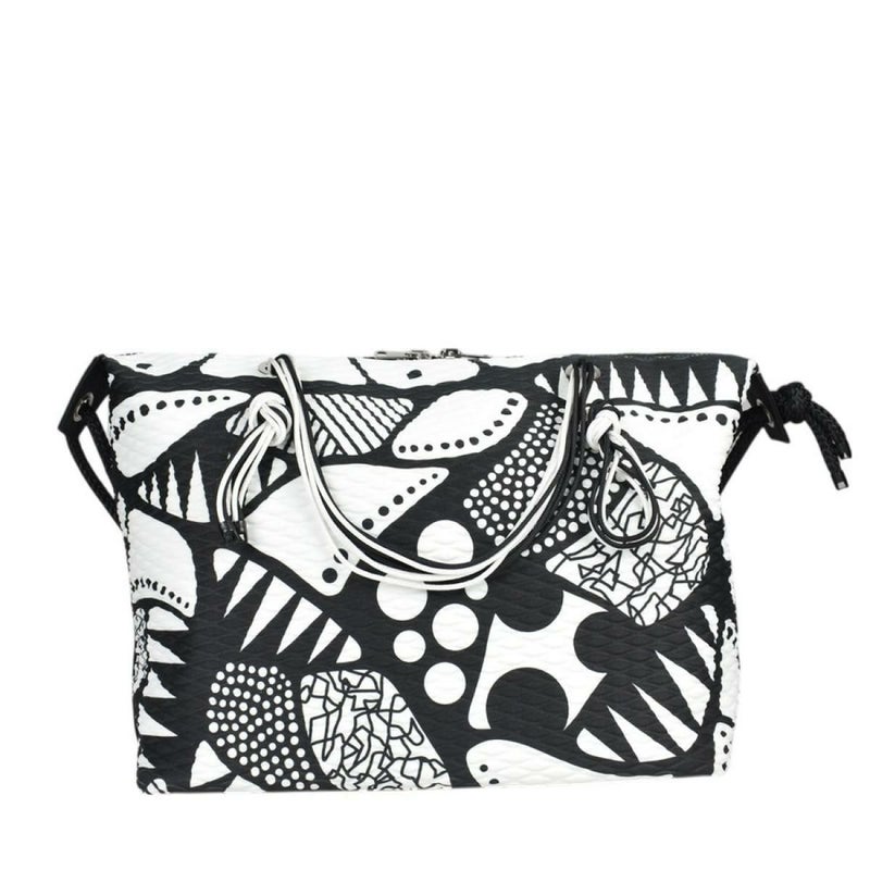 レーク バッグ クイーンレーク ドロップ ブラックホワイト イタリア製 L4K32