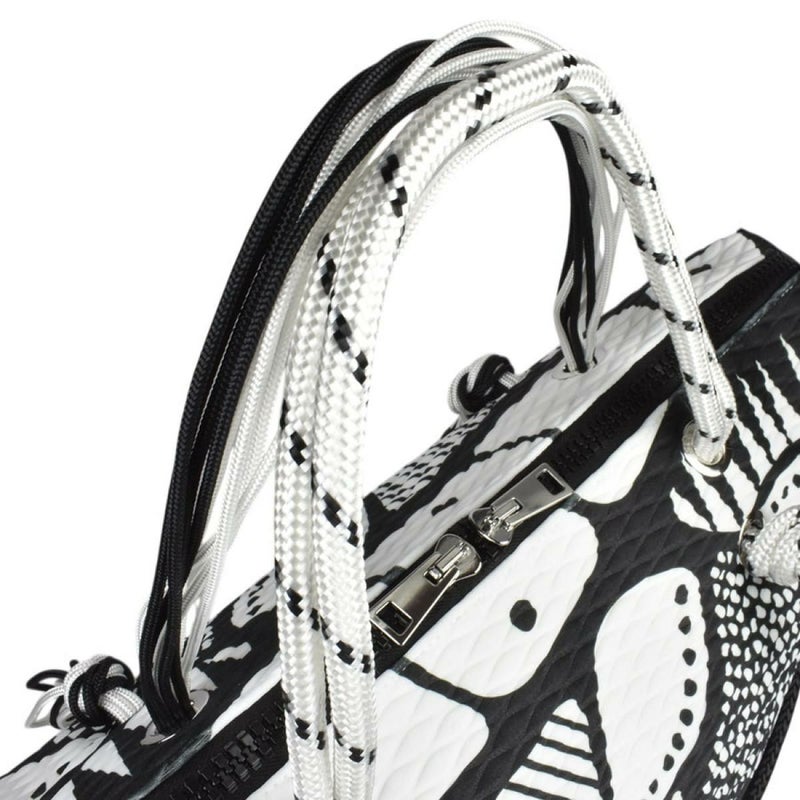 レーク バッグ クイーンレーク ドロップ ブラックホワイト イタリア製 L4K35