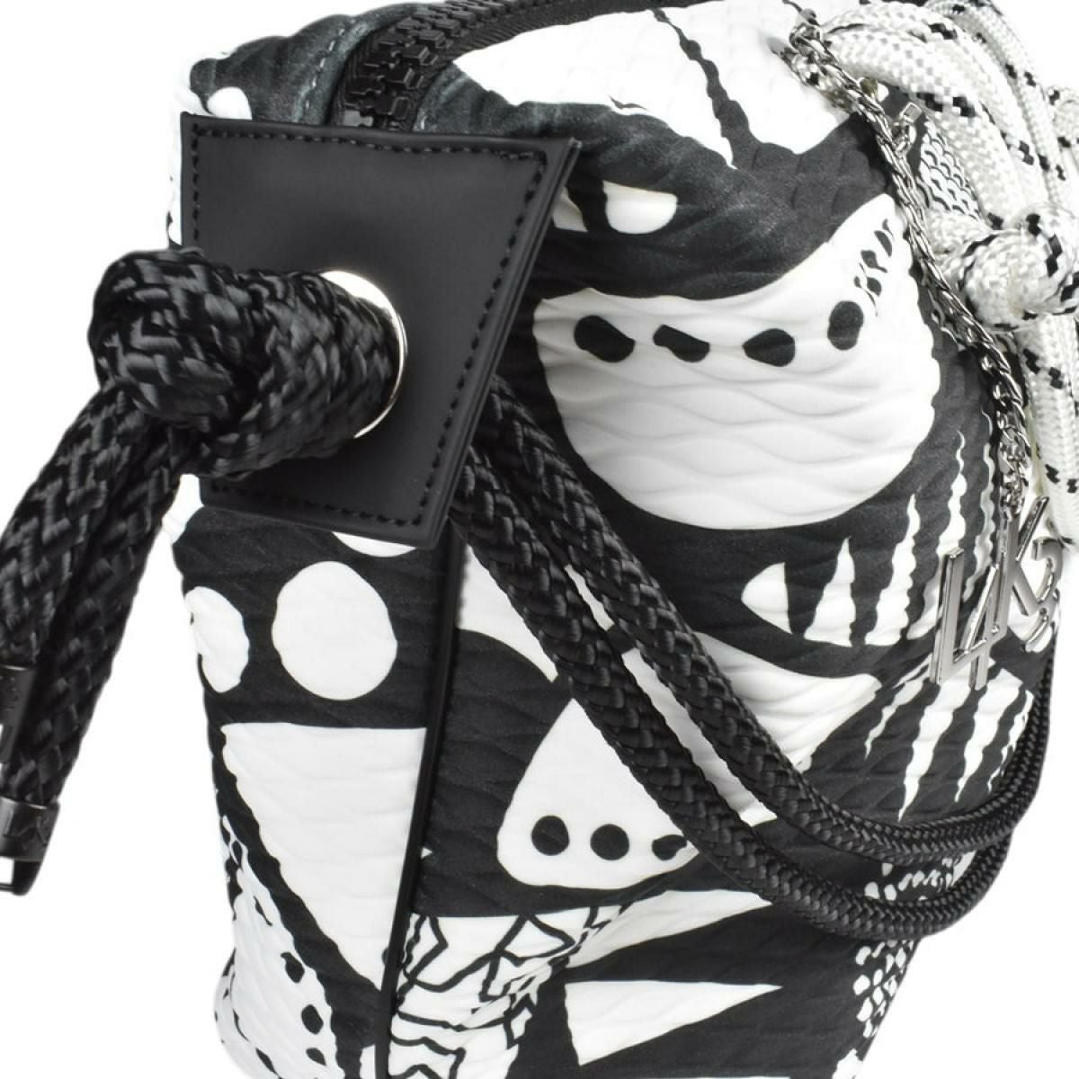 レーク バッグ クイーンレーク ドロップ ブラックホワイト イタリア製 L4K3　8