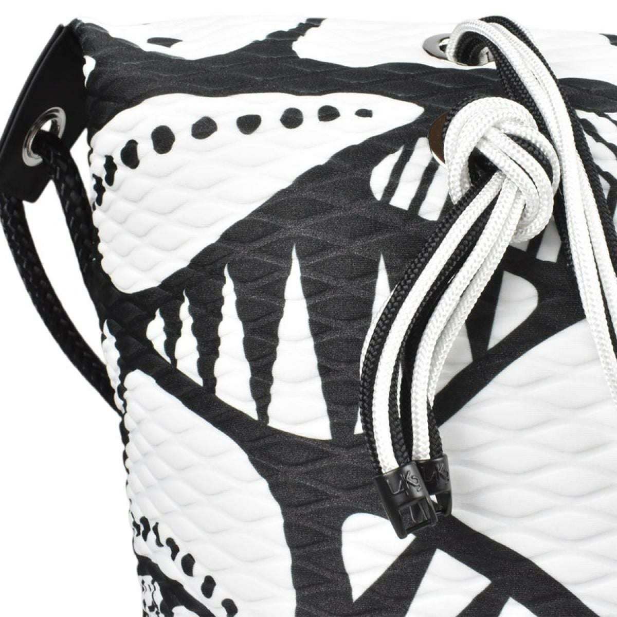 レーク バッグ クイーンレーク ドロップ ブラックホワイト イタリア製 L4K3　9