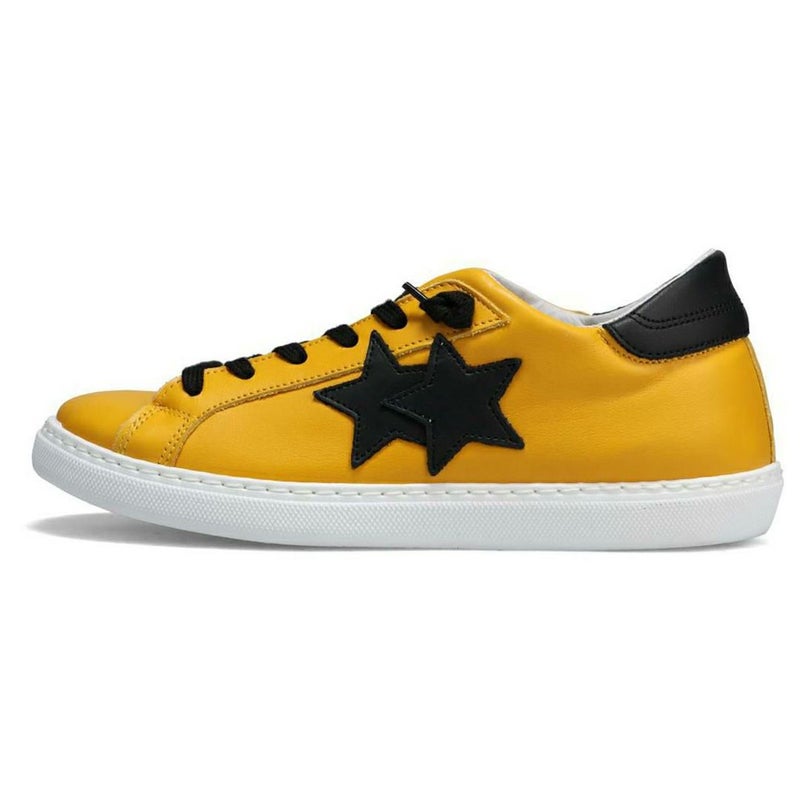 ツースター メンズ スニーカー レザースニーカー イエロー ブラック イタリア製 2STAR 2s201