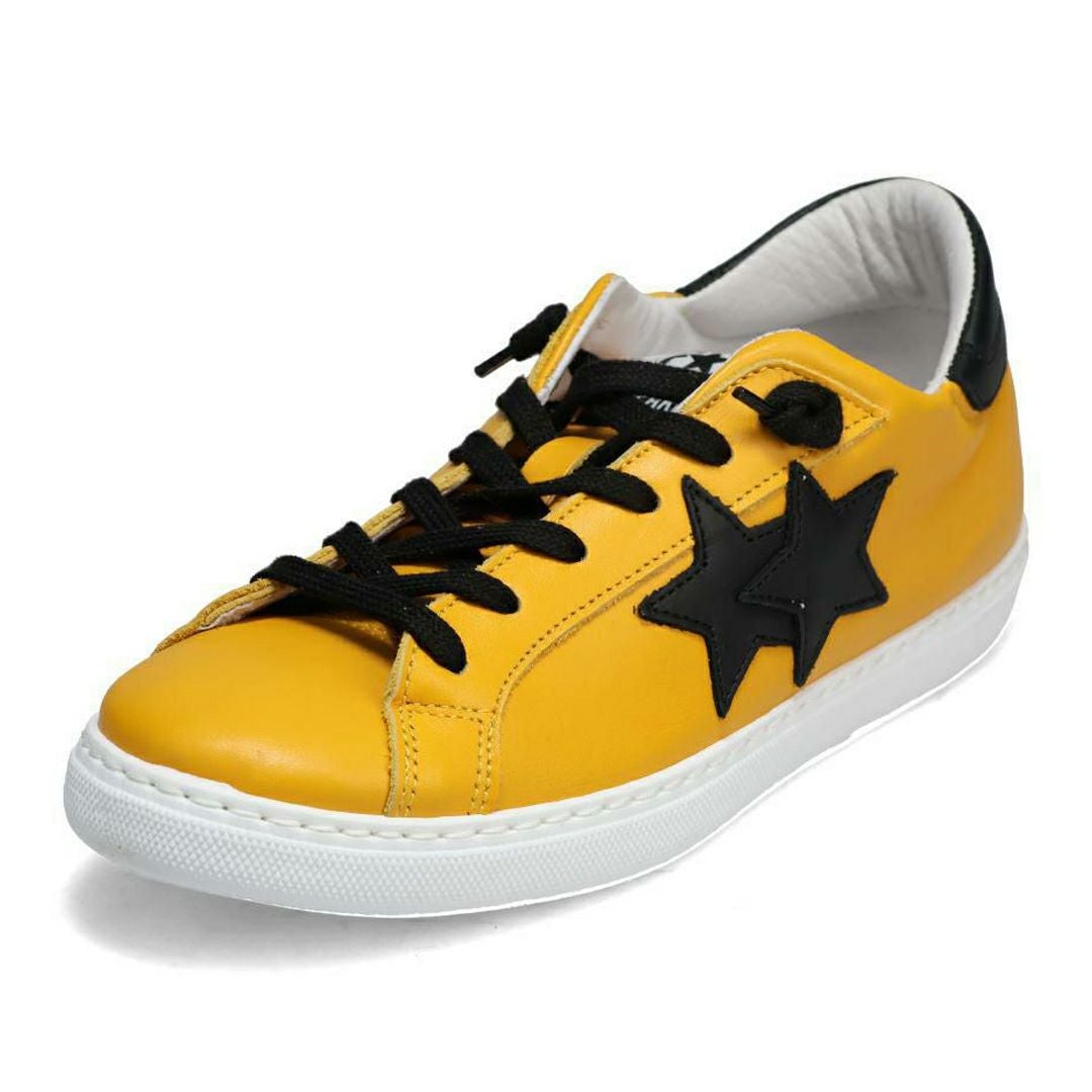 ツースター メンズ スニーカー レザースニーカー イエロー ブラック イタリア製 2STAR 2s201
