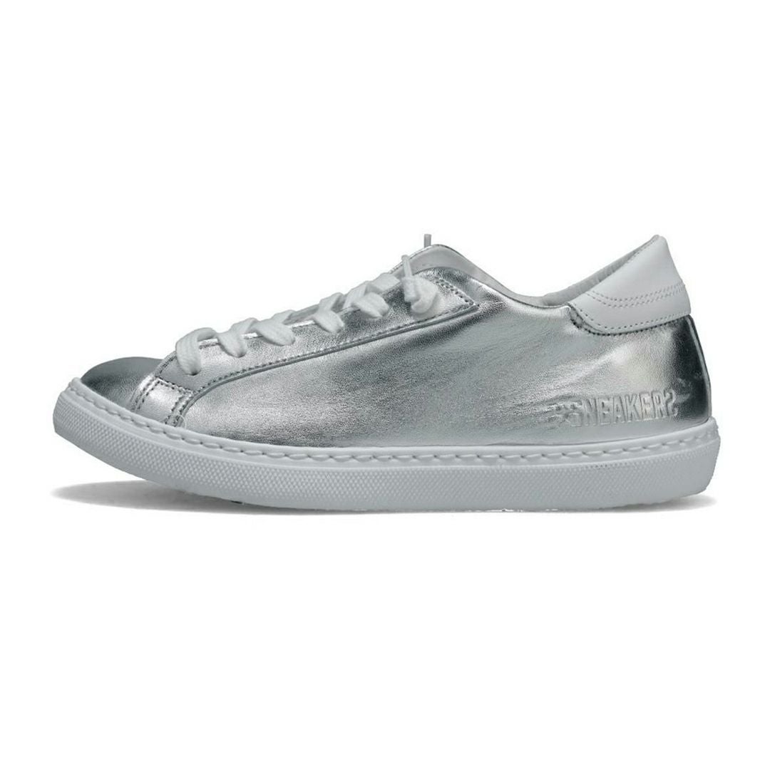  ツースター レディース レザースニーカー シルバー　ホワイト イタリア製 2STAR 2s203w