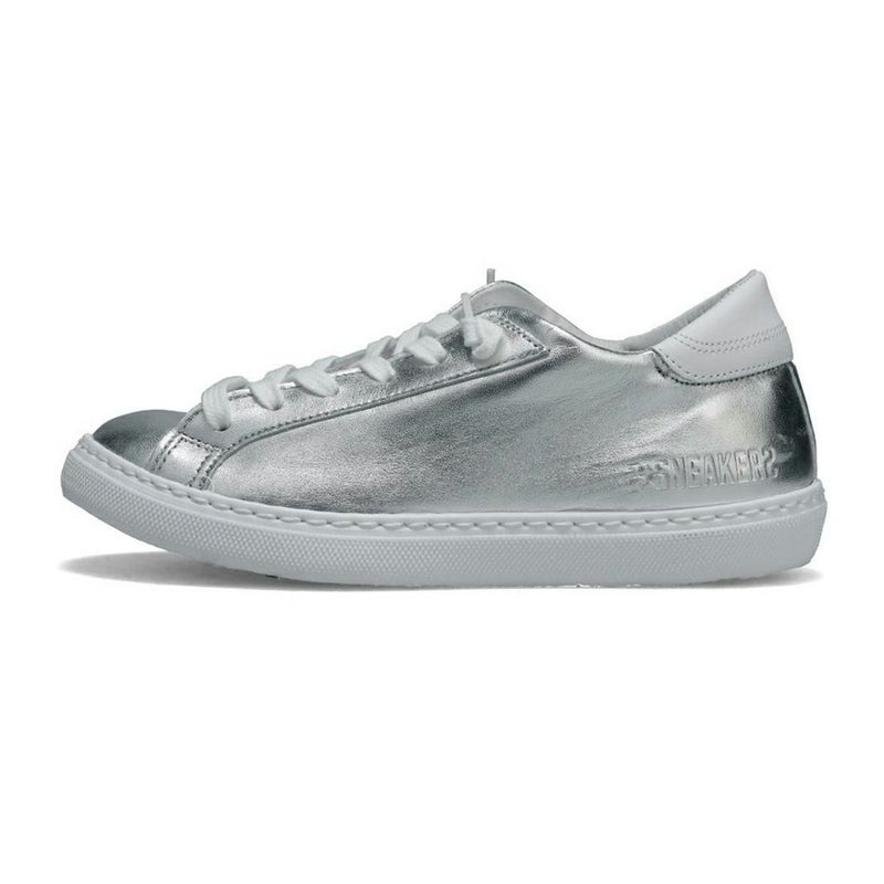  ツースター レディース レザースニーカー シルバー　ホワイト イタリア製 2STAR 2s203w