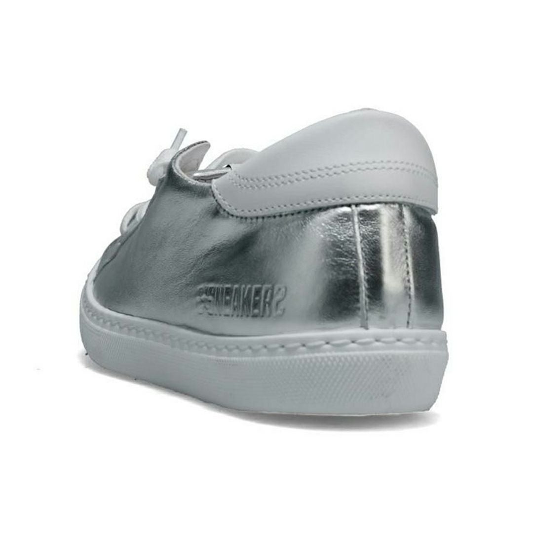  ツースター レディース レザースニーカー シルバー　ホワイト イタリア製 2STAR 2s203w