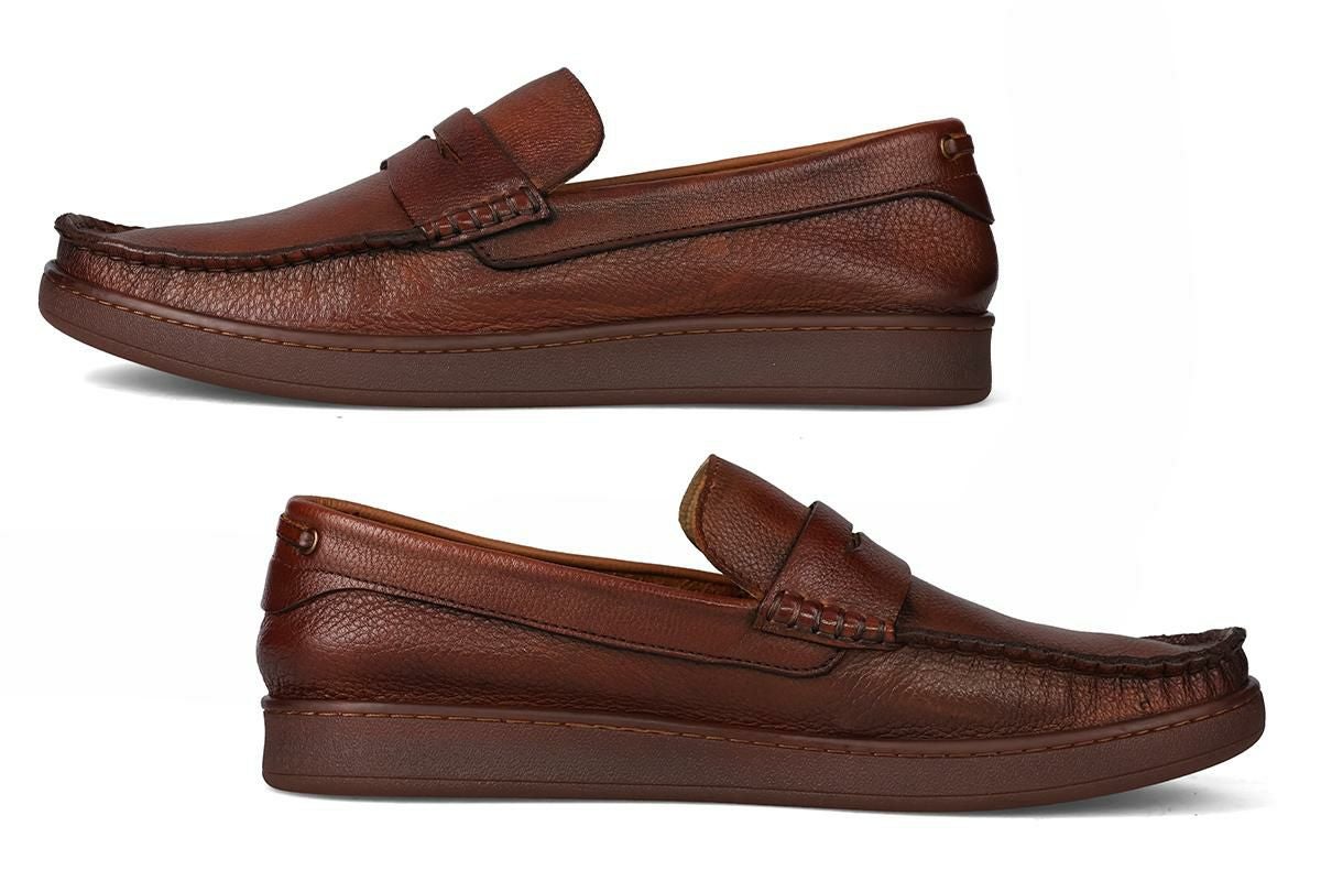 ラウディ メンズ カジュアルシューズ コインローファー ブラウン 2