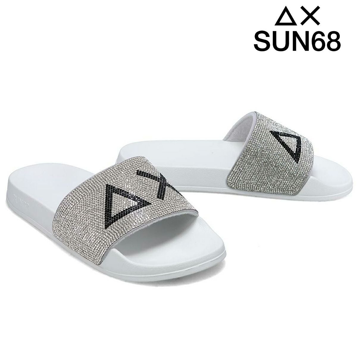 サンシックスティーエイト レディース スリッパロゴストラス SUN68 