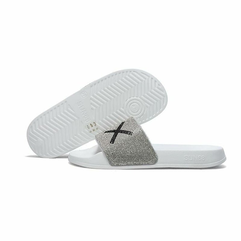 サンシックスティーエイト レディース スリッパロゴストラス SUN68 