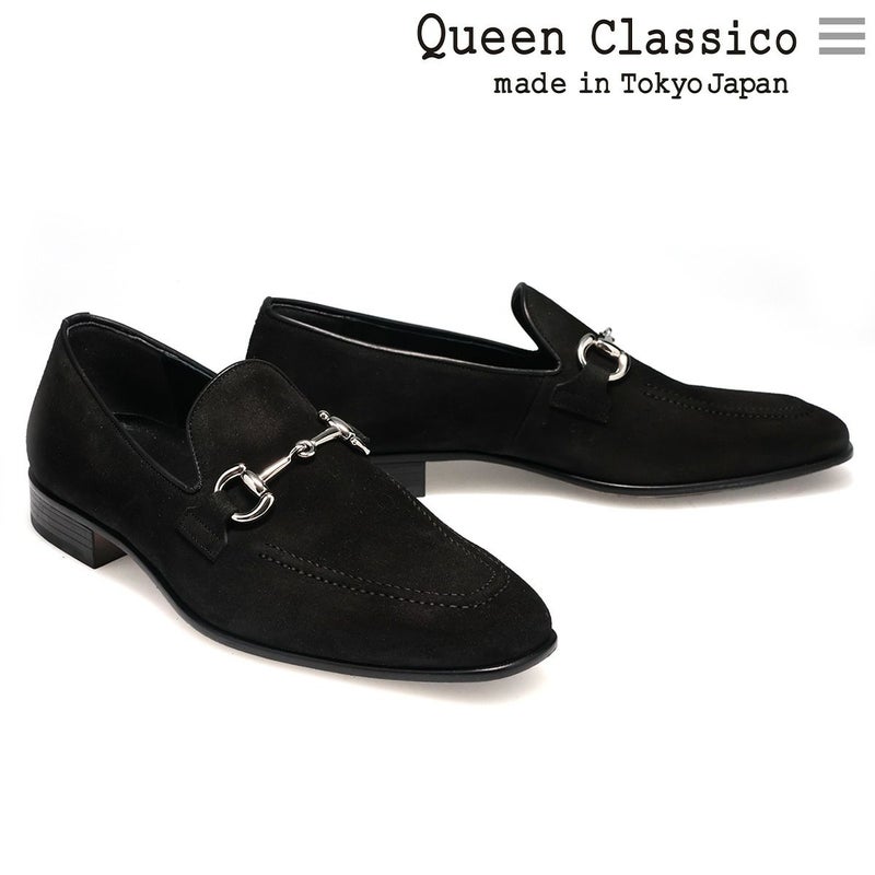  クインクラシコ メンズ ドレスシューズ ビットローファースエード 日本製
