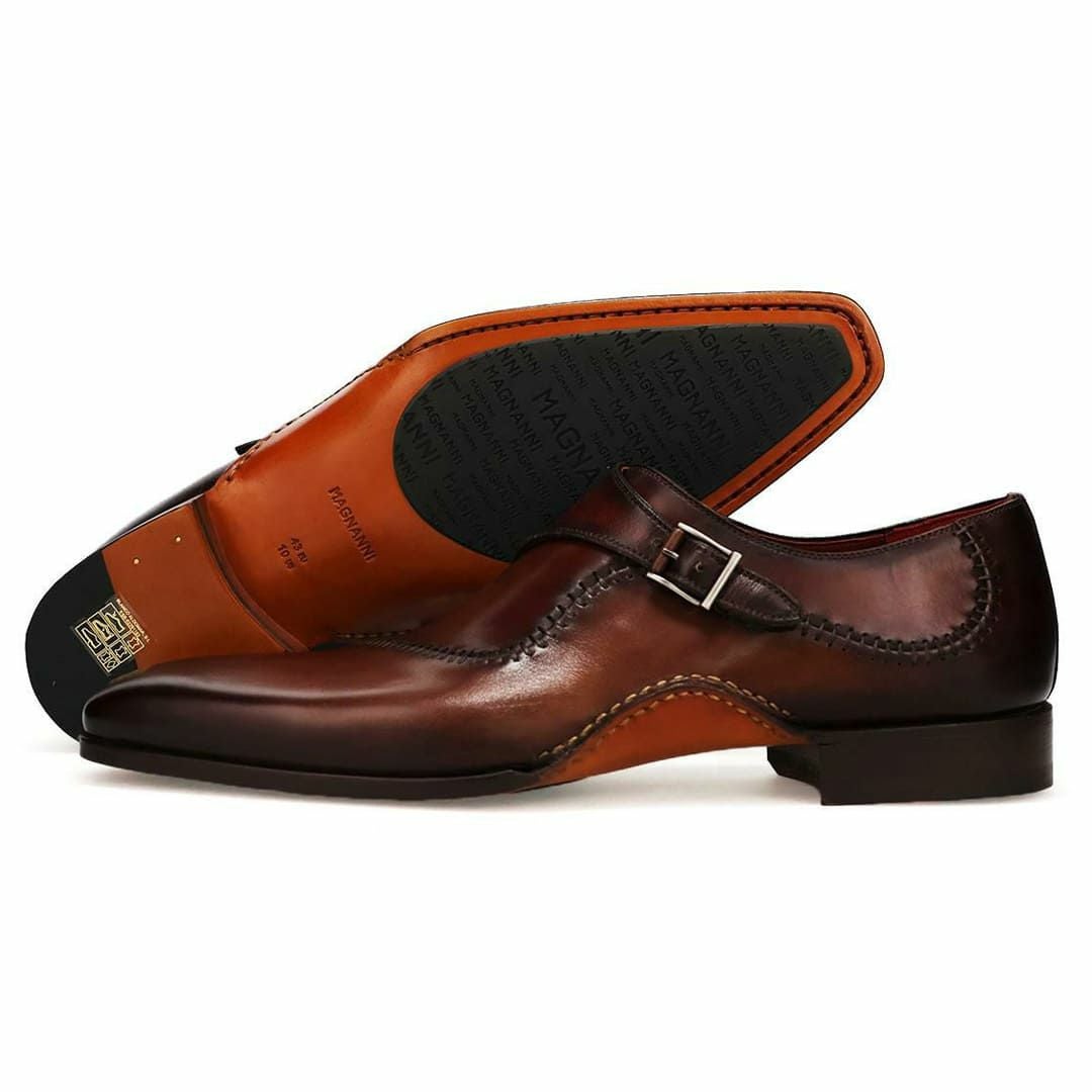 MAGNANNI ブラウン 42 モンクストラップ マグナーニ / MAGNANNI アークライン・シングルモンクストラップ