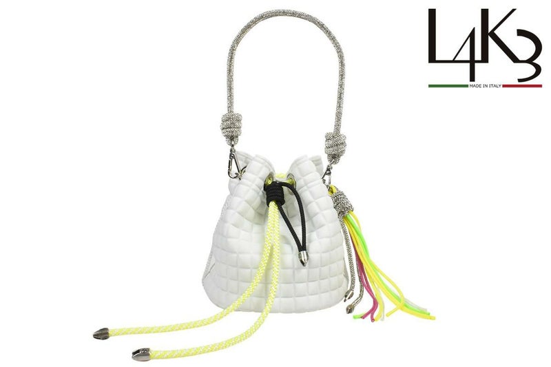  [レーク L4K3] バッグ バケットバッグ スクエア ホワイト イタリア製 