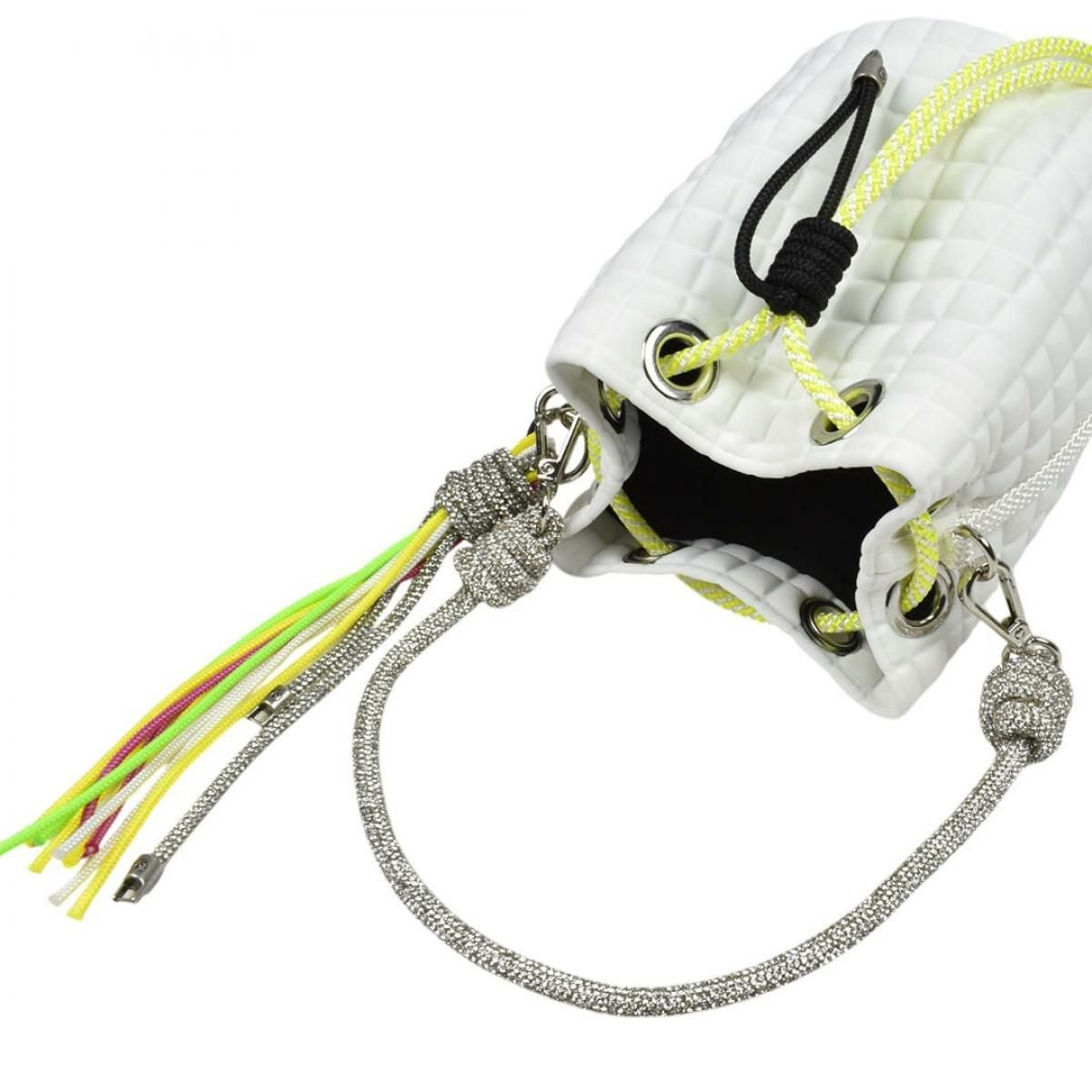  [レーク L4K3] バッグ バケットバッグ スクエア ホワイト イタリア製 