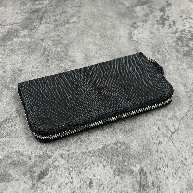 レザック 長財布 リザード チャコール 国産(日本製) 