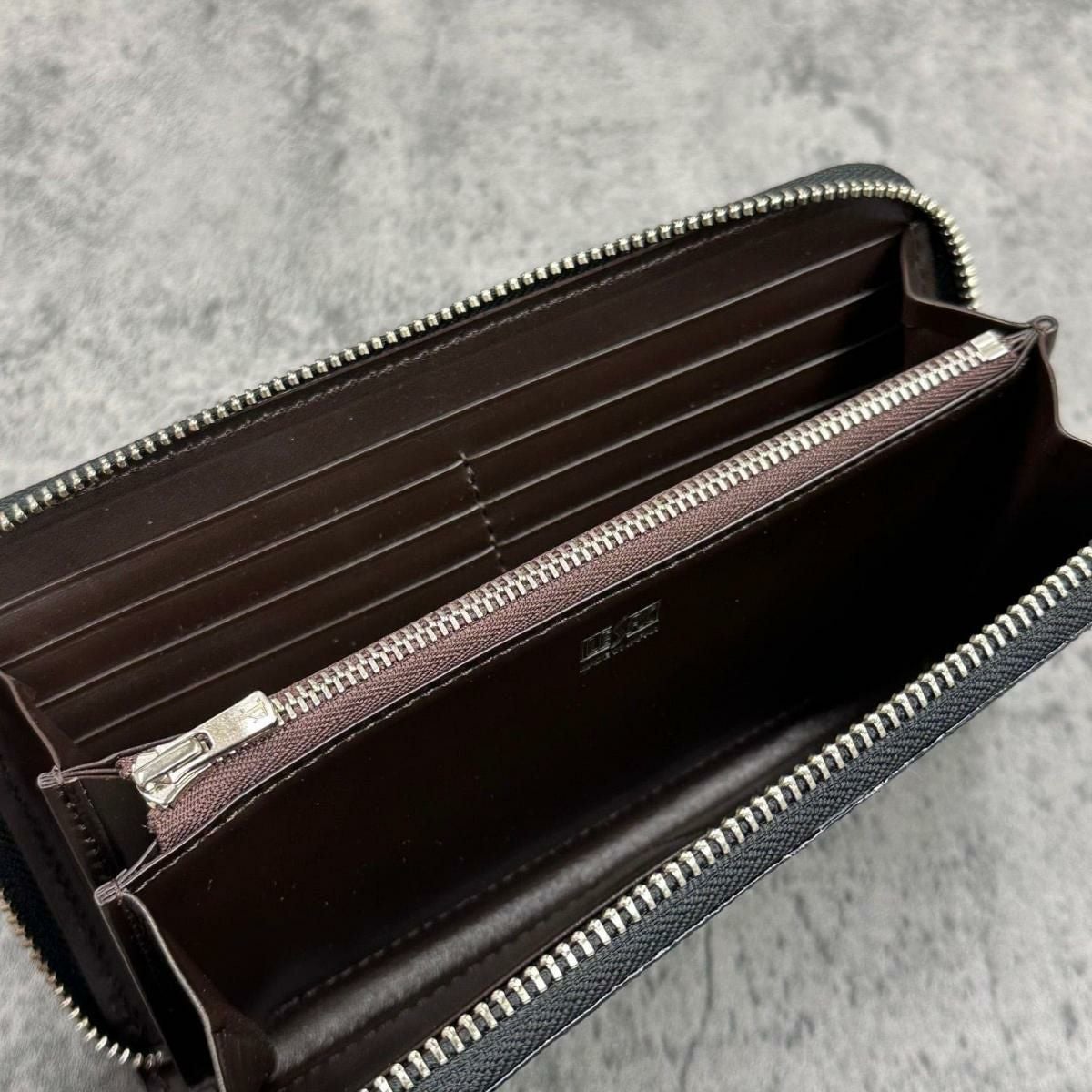 レザック 長財布 リザード チャコール 国産(日本製) 