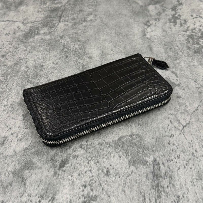 レザック 長財布 クロコダイル ブラック ナチュラル 国産(日本製) LE'SAC 