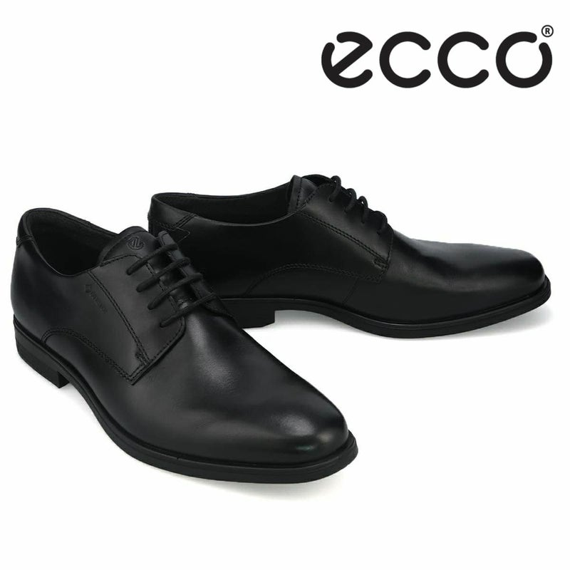  エコー メンズ ドレスシューズ メルボルン 防水 外羽根プレーントゥ ブラック