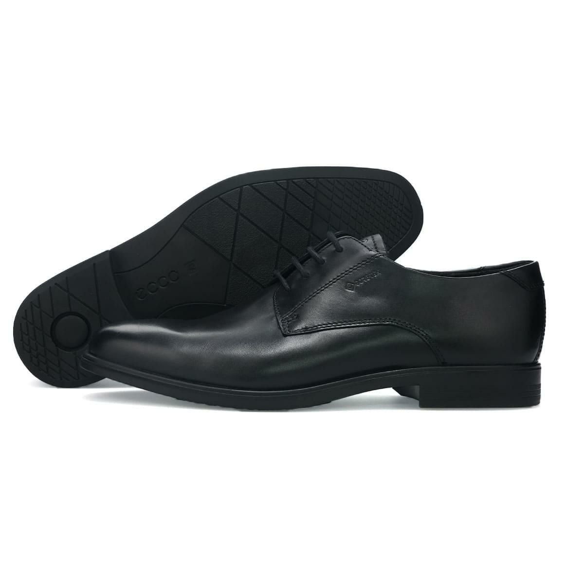  エコー メンズ ドレスシューズ メルボルン 防水 外羽根プレーントゥ ブラック