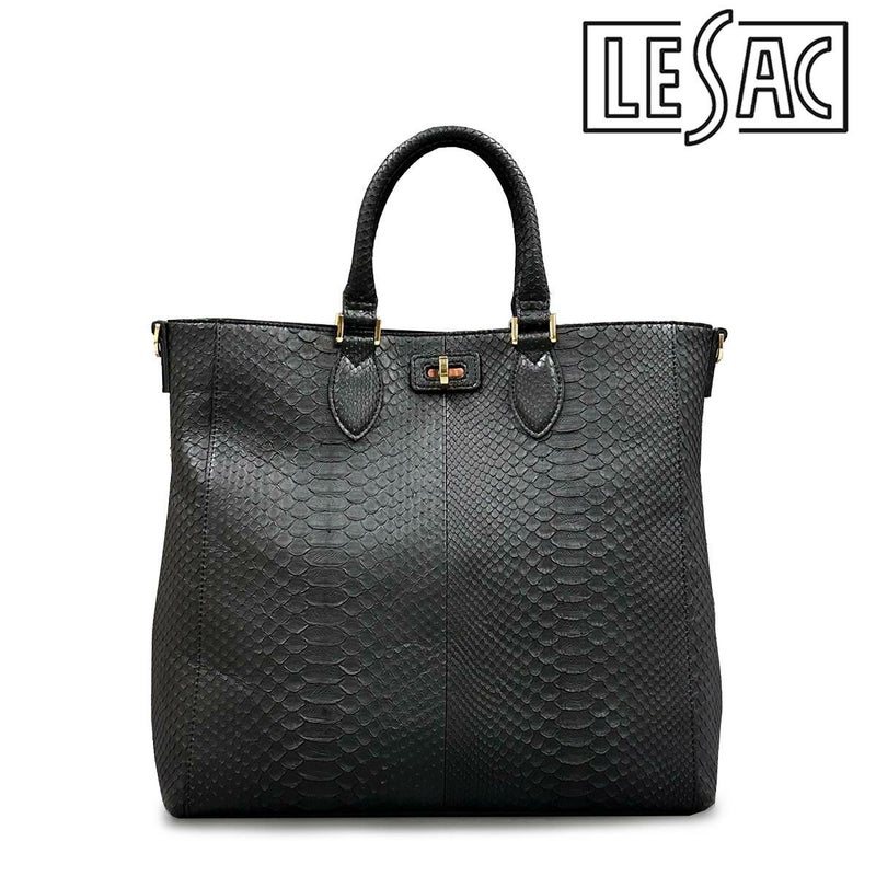 レザック バッグ パイソントートバッグ CALON ブラック 国産(日本製) LE'SAC calonp