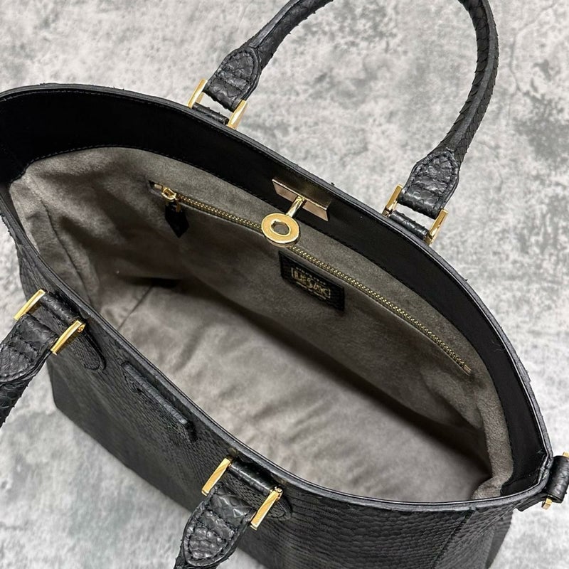 レザック バッグ パイソントートバッグ CALON ブラック 国産(日本製) LE'SAC calonp