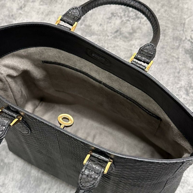 レザック バッグ パイソントートバッグ CALON ブラック 国産(日本製) LE'SAC calonp