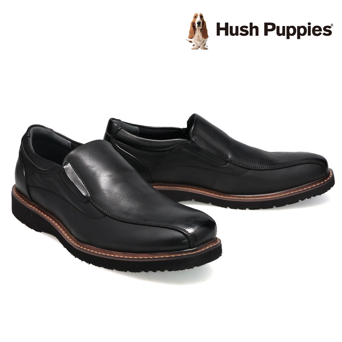 ハッシュパピー メンズ カジュアルシューズ スリッポン ブラック ブラウン チャコール カーキ Hush Puppies m-7121t